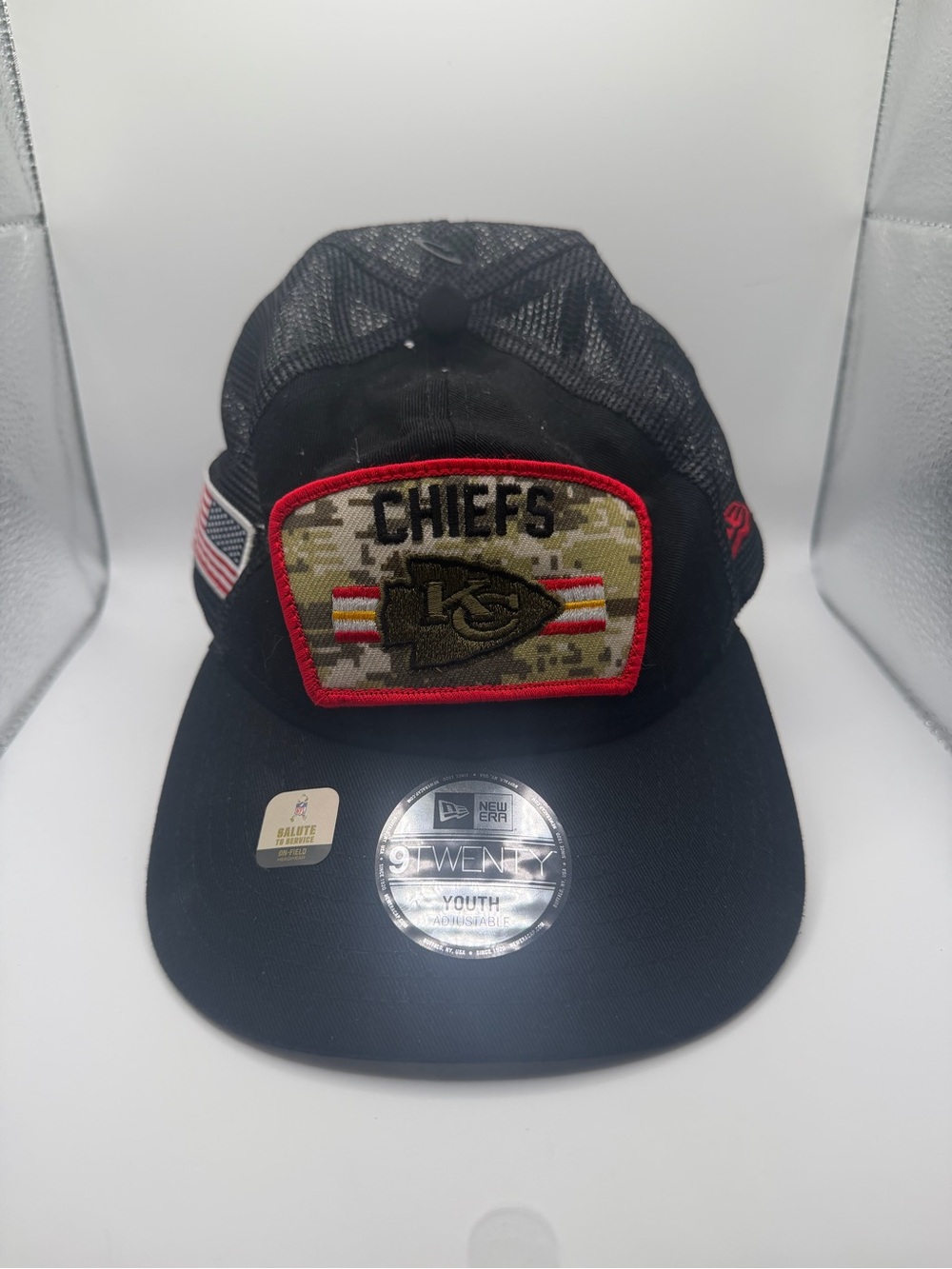 New Era Black Snapback Hat with Camo Undervisor